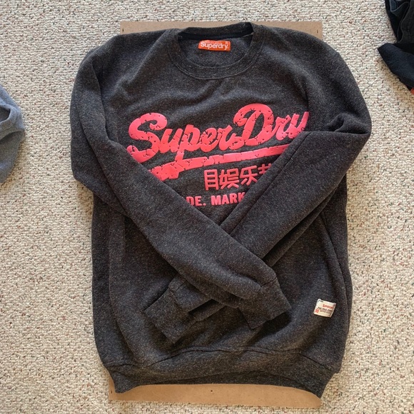 Superdry gray and pink crewneck - Picture 1 of 3